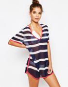 Ted Baker Nautical Stripe Beach Cover-up - Navy