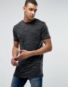 D-struct Textured Longline T-shirt - Black