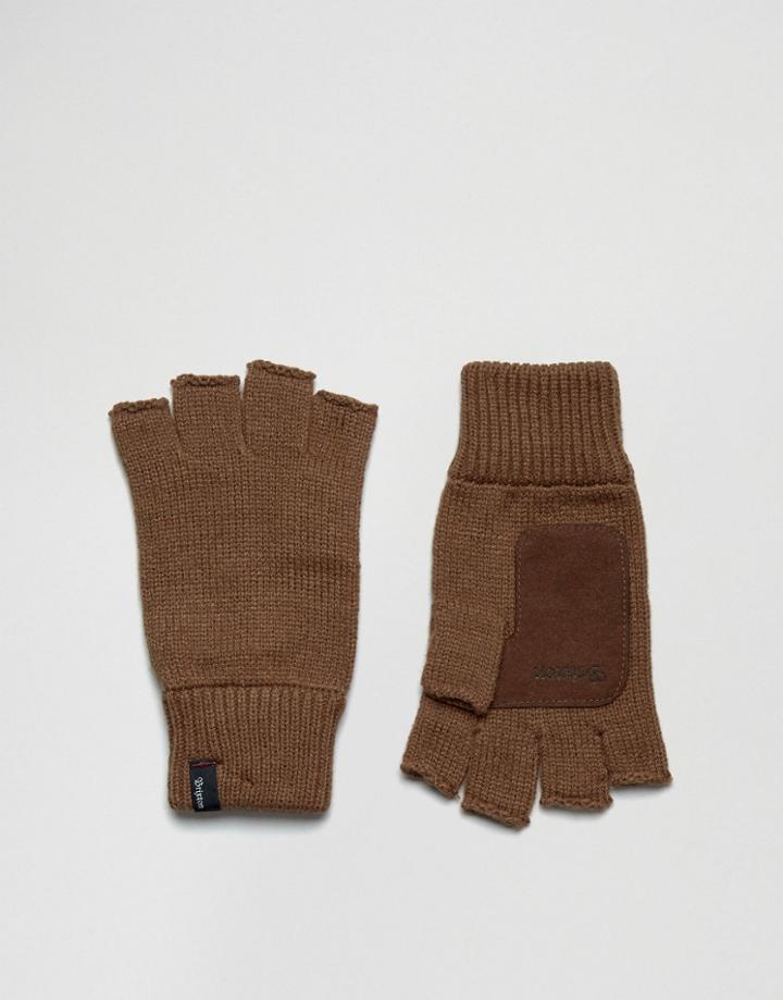 Brixton Gloves Fingerless - Brown