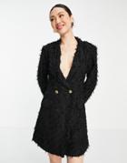 Asos Design Textured Blazer Mini Dress In Black