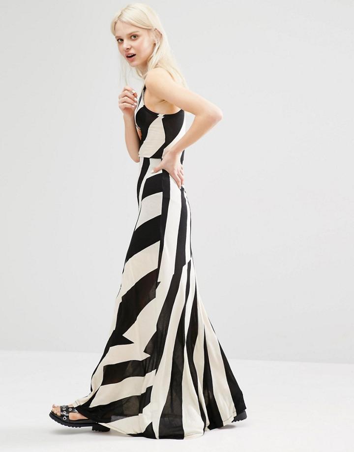 Cheap Monday Striped Racer Maxi Dress - Light Beige