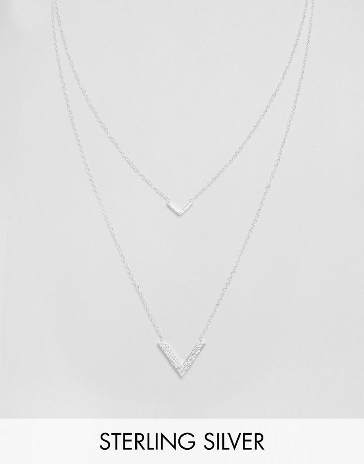 Gorjana Knox V Double Pendant Necklace - Silver