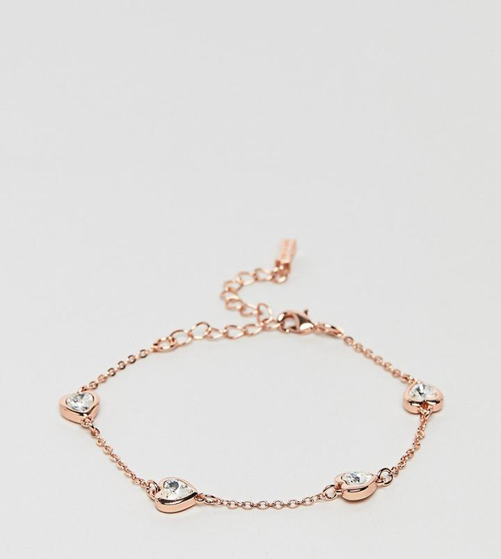 Ted Baker Rose Gold Crystal Heart Bracelet - Gold
