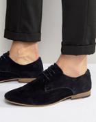 Kg By Kurt Geiger Dorchester Derby Shoes In Navy Suede - Blue