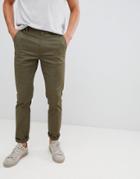 Burton Menswear Skinny Fit Chinos In Khaki - Green