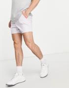 Asos Design Skinny Chino Shorts With Pin Tuck And Elasticated Waist In Lilac-purple
