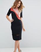 Little Mistress Color Block Dress - Orange
