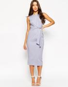 Asos Tie Side Midi Body-conscious Dress - Lilac