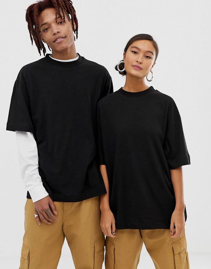 Collusion Unisex T-shirt In Black - Black