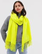 Monki Scarf In Lime Green - Green