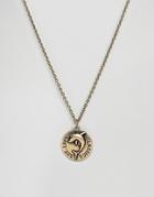 Classics 77 Burnished Gold Chain Necklace With Coin Pendant - Gold