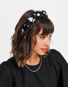 Southbeach Polkadot Ruched Headband-black
