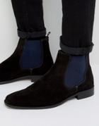 Dune Marky Chelsea Boots In Black Suede - Black