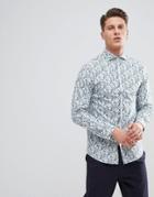 Selected Homme Slim Fit Smart Floral Shirt - White