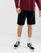 Asos Design Skater Denim Shorts In Black - Black