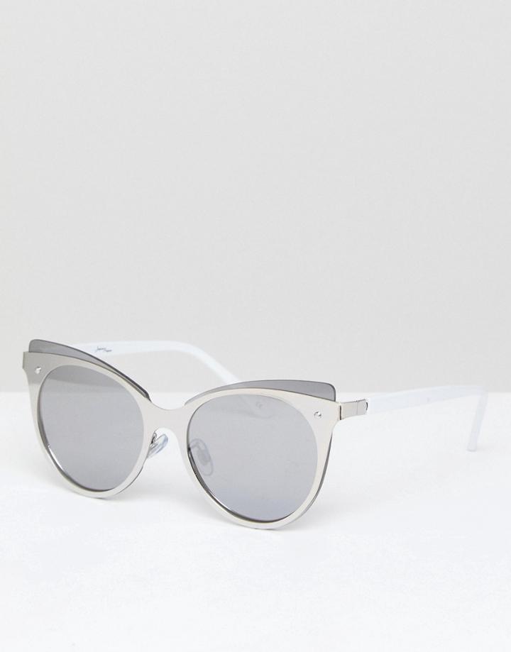 Jeepers Peepers Cat Eye Sunglasses In Silver - Silver
