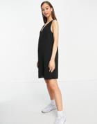 Vila Sleeveless Mini Shift Dress In Black-red