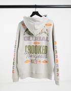 Crooked Tongues Hoodie With Global Back Print-grey
