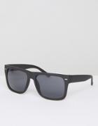 Jeepers Peepers Shield Flat Top Sunglasses In Black - Black