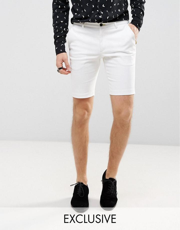 Noose & Monkey Skinny Smart Short - White