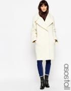 Asos Tall Coat In Oversized Fit With Turn Back Cuff - Tan