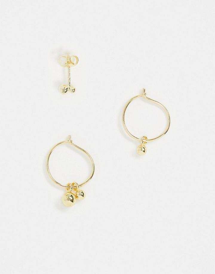 & Other Stories 3 Pack Hoop And Stud Earring Set In Gold