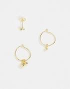& Other Stories 3 Pack Hoop And Stud Earring Set In Gold