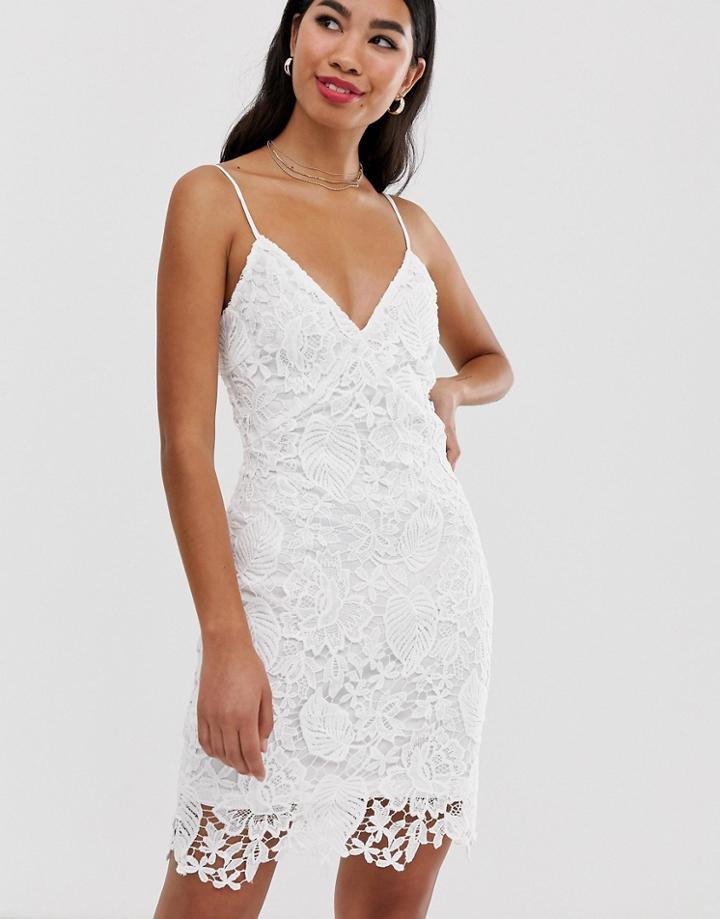Parisian Cami Dress In Lace - White