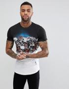Religion T-shirt With Skull Roses Fade - White