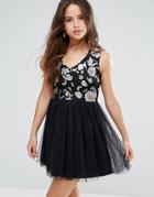 Louche Maykaylee Dress With Tulle Skirt-black