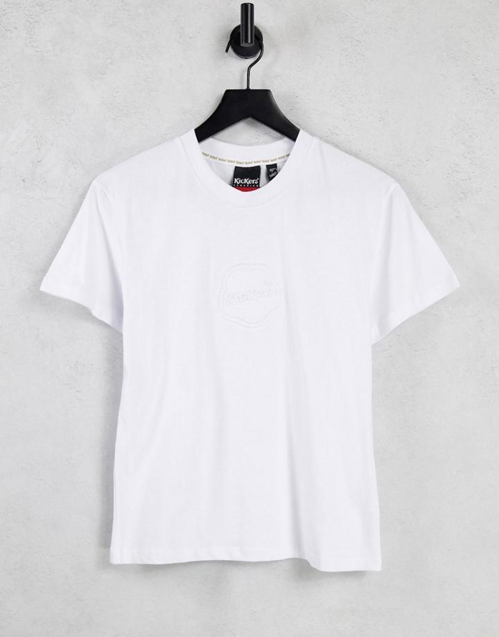 Kickers Relaxed T-shirt With Embossed Front Logo-white