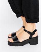London Rebel Chunky Low Sandal - Black