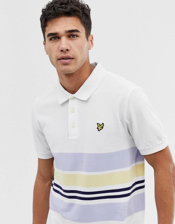 Lyle & Scott Color Block Polo In White - White
