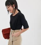 Mango 3/4 Length Oversized T Shirt In Black