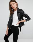 Y.a.s Ash Leather Jacket - Black