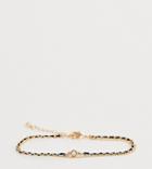 Asos Design Curve Multirow Bracelet With Woven Thread And Delicate Ball Chain In Gold