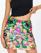Miss Selfridge Premium Embellished Mini Skirt In Multi Color Sequin