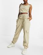 Missguided Coordinating Cargo Pants In Beige-neutral