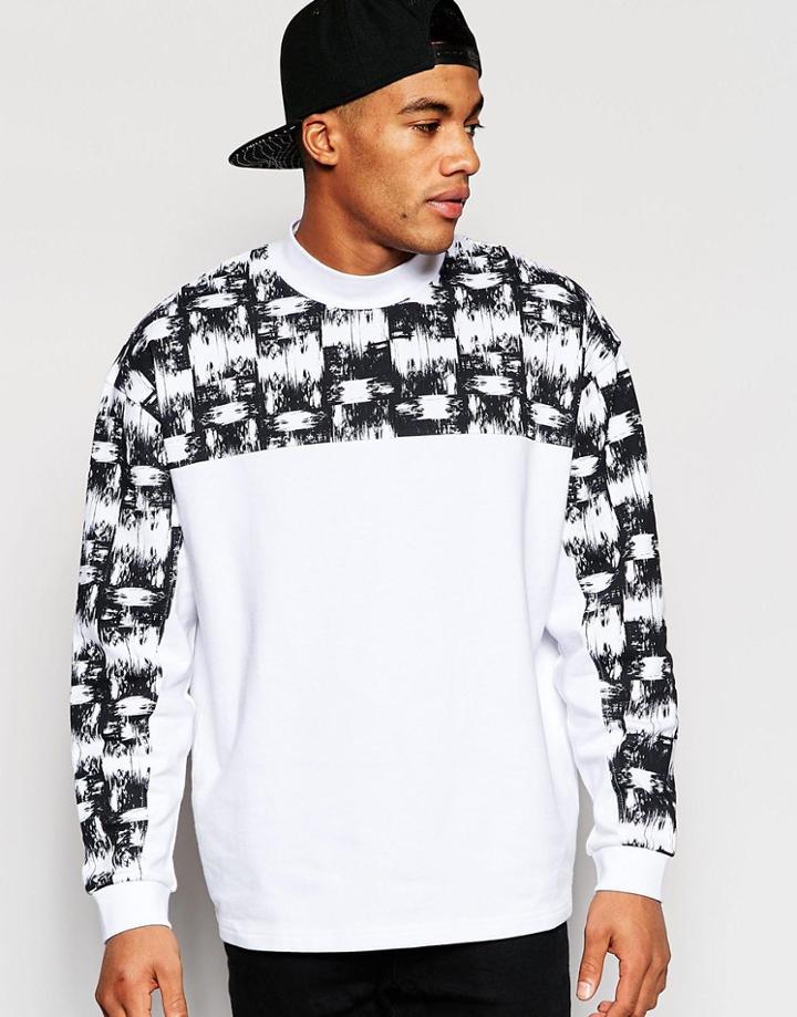 Asos Oversized Sweatshirt With Print - White