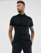 Asos Design Organic Jersey Shirt In Black