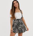 Asos Design Petite Exclusive Pinafore Mini Skirt In Mixed Floral Print-multi