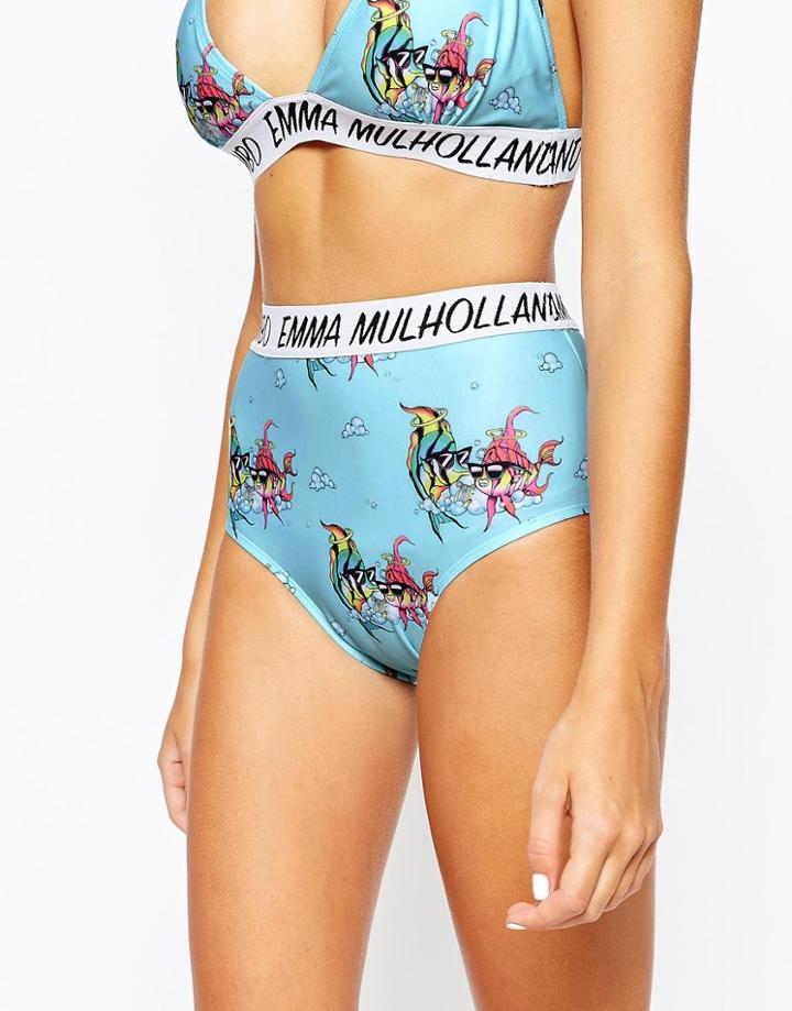 Mambo X Emma Mulholland Angel Fish High Waist Bikini Bottom - Multi