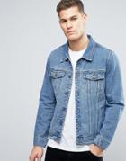 Hoxton Denim Mid Wash Denim Jacket - Blue