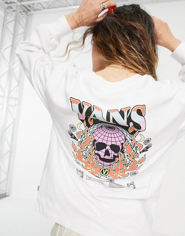 Vans Wordly Blousant Long Sleeve T-shirt In White