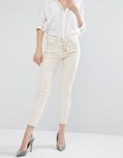 Blank Nyc Skinny Jean With Lace Up - Cream