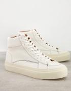 Asos Design Lace Up Sneakers In Off White