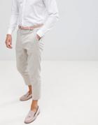 Twisted Tailor Tapered Trouser In Stone Linen - Stone