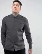 Fred Perry Brushed Oxford Shirt In Black - Black