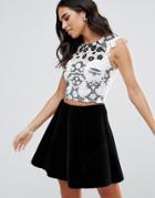 Lipsy Mono Printed Crop Top - Multi