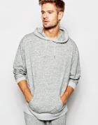 Asos Loungewear Oversized Hoodie In Lightweight Slub Fabric - Gray